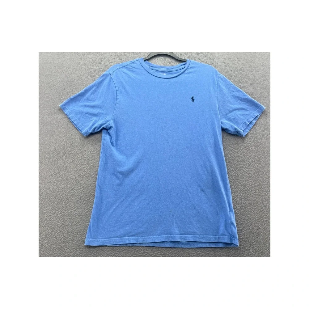 Polo Ralph Lauren Shirt Mens S Short Sleeve T-Shirt Light Blue Cotton Pony Logo